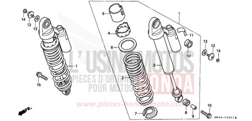 AMMORTIZZATORE POSTERIORE (CB750F2) CB750F2S di 1995